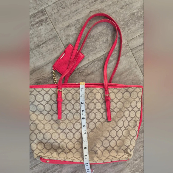 Nine West Pink and Cream Tote Bag with Dual Handles - Picture 13 of 14